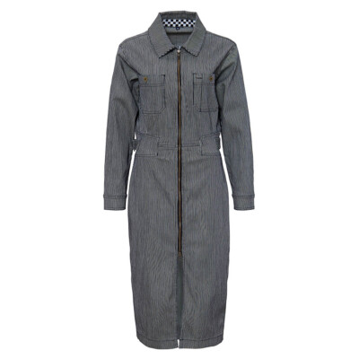 Queen Kerosin Rockabilly Vintage Workwear Kleid - Speedway Queens Gestreift