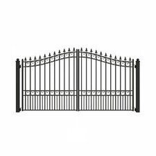 ALEKO Steel Garden Yard Steel Dual Driveway Black Gate 14 ft x 6 ft London Style