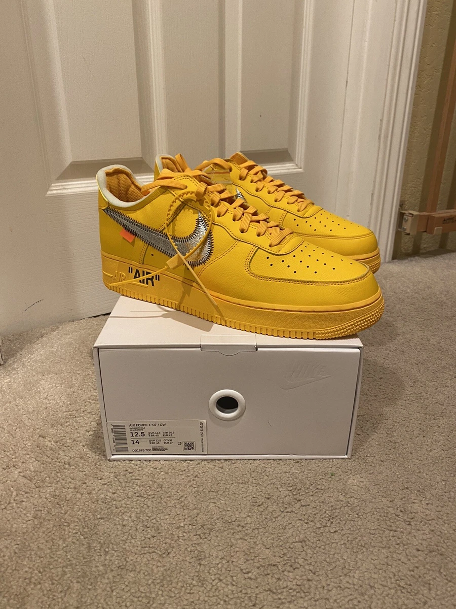 Nike Air Force 1 Low 'Off-White - University Gold' Shoes - Size 12