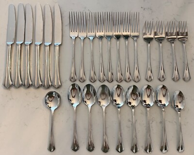 27 PC Oneida Deluxe Rushmore Stainless Flatware Forks Spoons Knives
