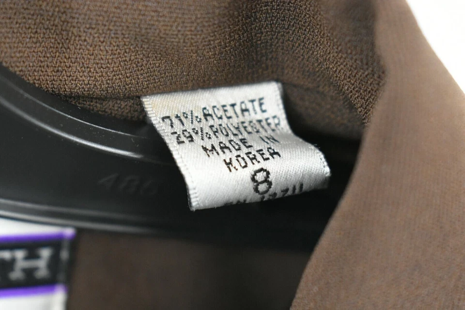 Amanda Smith Womens Solid Brown Long Sleeve Button Front Blazer Coat Jacket 8 - Image 4 of 4