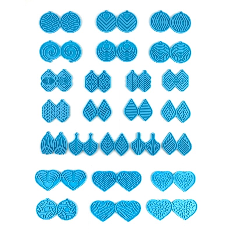 Resin Jewelry Molds for DIY Stripe Earrings and Pendants