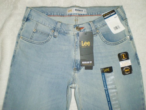 LEE Men's Modern Series Regular Fit Tapered Leg Blue Denim Jeans New $48 - Picture 5 of 21