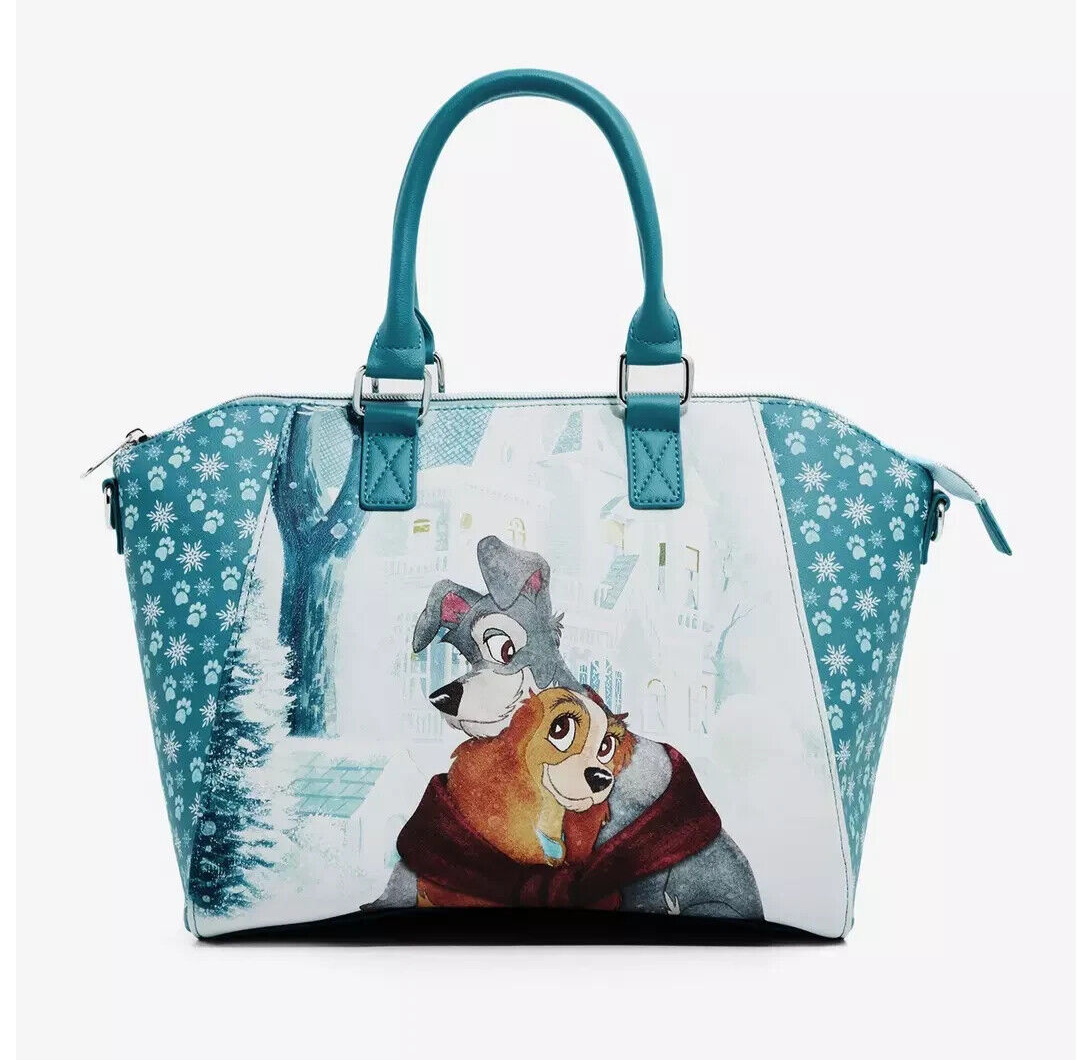 Loungefly Disney Lady & The Tramp Holiday Satchel Purse-Snow- NWT