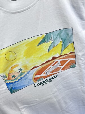 CASABLANCA TENNIS CLUB PRINT WHITE T-SHIRT SIZE: S | eBay