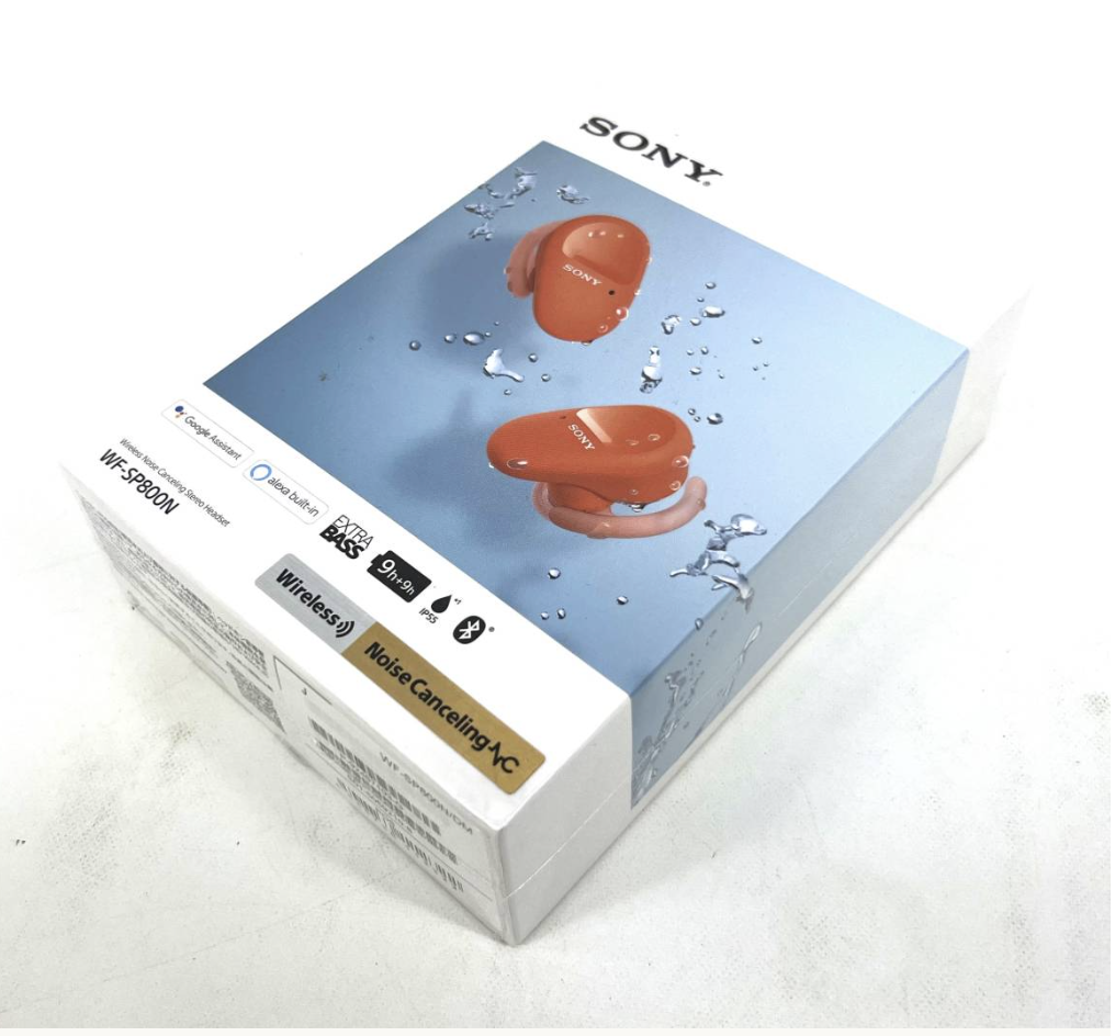 Sony Wf-sp800n Orange Wireless Noise Cancelling Earphones Bluetooth Waterproof