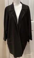 Chico s Travelers Black Size 2 Long Open Jacket