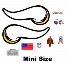 Minnesota Vikings Mini Football Helmet Decals 8 mil Gear Wrap Convex