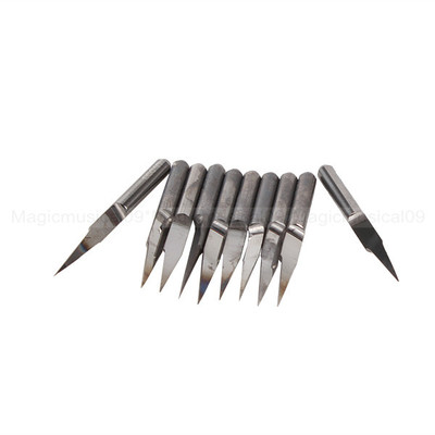 10Pcs 15 Degree 0.1mm Carbide Engraving Bits CNC Router Tool for PCB Board 