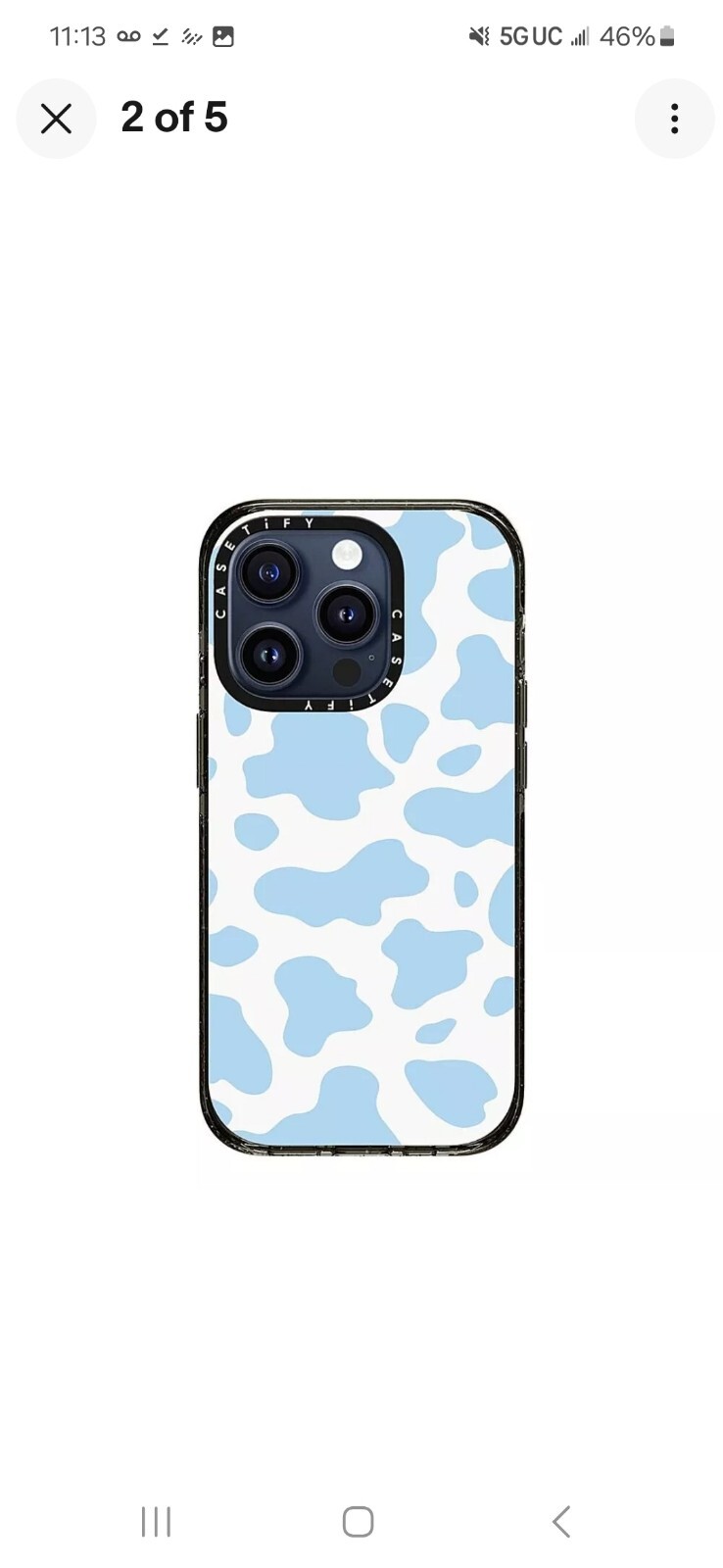 CASETiFY - Impact Case with MagSafe for Apple iPhone 15 Pro - Blue Cow Print