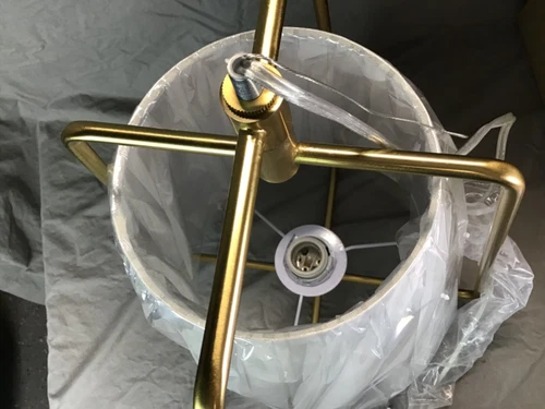 Generation Lighting 6507401–848 1-Light Satin Brass Pendant White Linen Shade - Picture 11 of 14