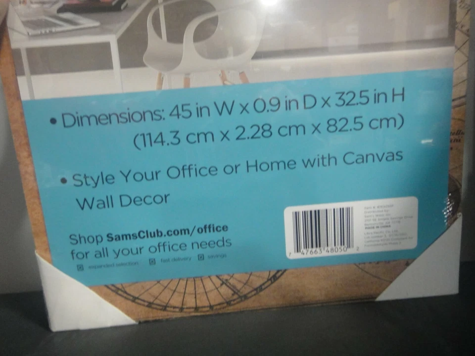 Antique World Map 3 pc Canvas Wall Decor -Frameless Picture (45” x 32.5”) -new - Image 4 of 4