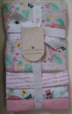 Girls Buttons  Stitches 4 Pack Pink White Safari Polka Dot Receiving Blankets
