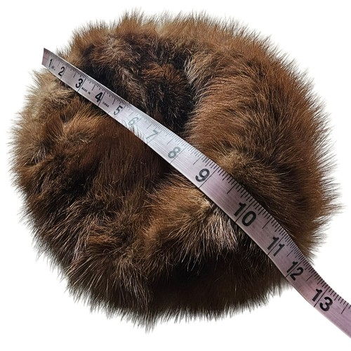 Vintage Brown Mink Fur Beret Pillbox Hat with Bow Women's O/S One Size USA Made - Picture 9 of 10