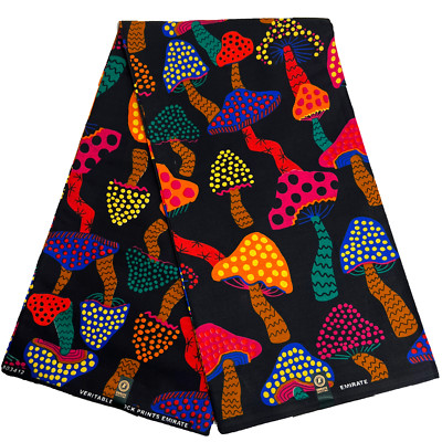 Afrikanischer Stoff Wachs Pilze Druck Ankara 6 Yards Qualität 100% Baumwolle Material