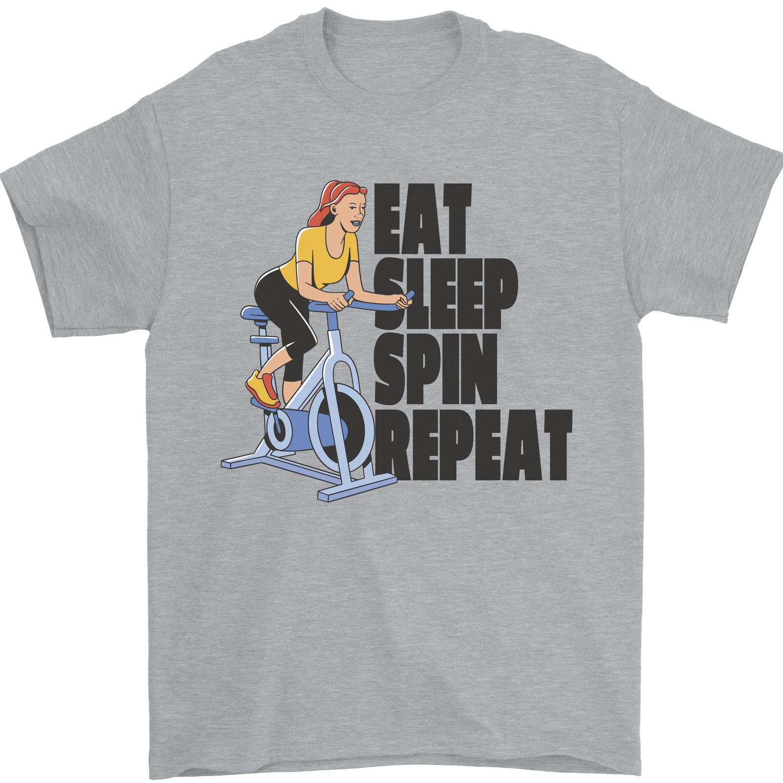 Spinning Eat Sleep Spin Repeat Cycling Men's Cotton T-Shirt