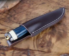 for 7x2.2cm knife blade bag scabbard sheath cow leather customize black W162