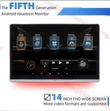 2X 14in Car Headrest Monitor Android 12 Touch Screen HDMI Wifi USB 8-Core 2G+32G