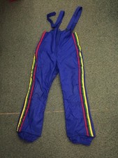 vintage Snowmobile Sears retro punk 1970s Ski Pants Bibs rainbow stripes size M