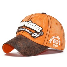 Fashion Men PU Washed Cotton 3D Embroidery Hat Visor Cap Nice Women Baseball Cap