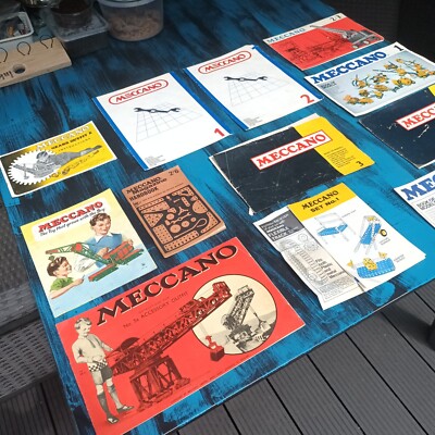 MECCANO INSTRUCTIONS + CATALOGUES 13 STÜCK GEBRAUCHT GOOD ORIGINAL CONDITION 