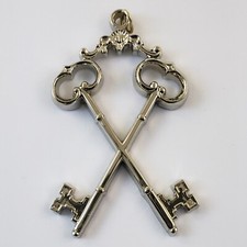 Masonic Collar Jewel Treasurer Keys Silver Fr...