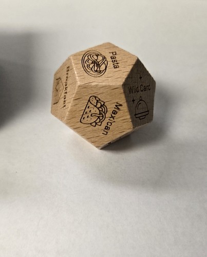 Food Choice Dice, 1.18 Inch Food Decision Dice Wooden Date Night Anniversary - Picture 3 of 4