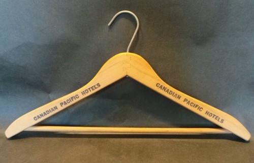 vintage canadian pacific hotel wooden clothes coat hanger canada