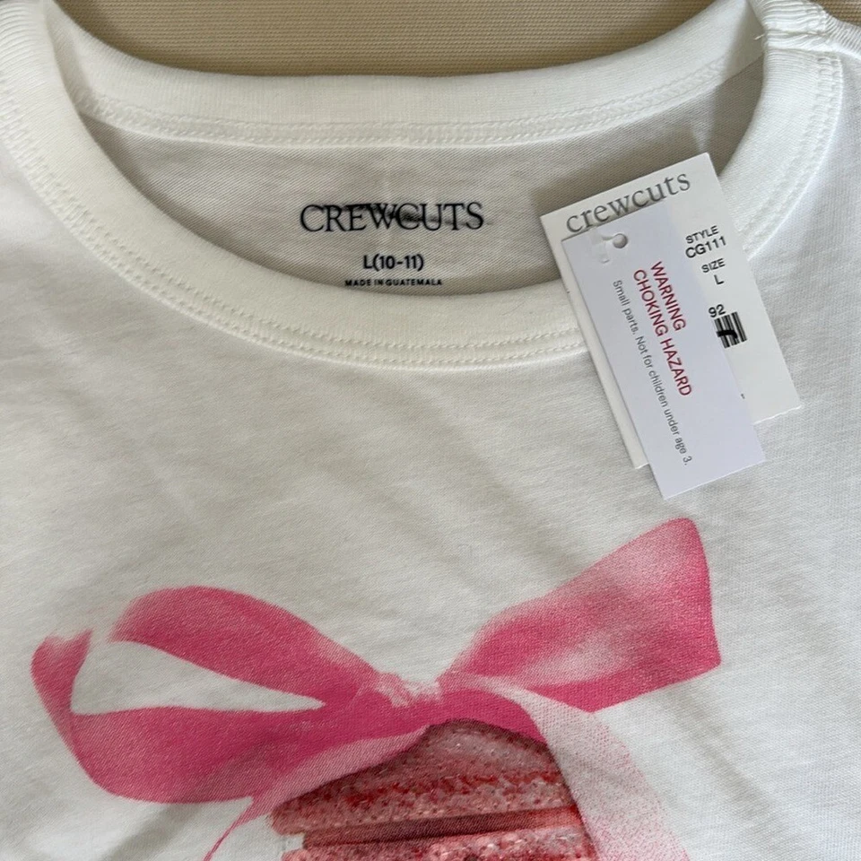 J Crew Niñas Camiseta Macaron Manga Larga Con Lentejuelas Grande Foto 2 de 4