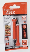 Crescent Apex 3 1/2" Covered Power Bits with Ring Magnets 2 Pack CAUMB3BT25