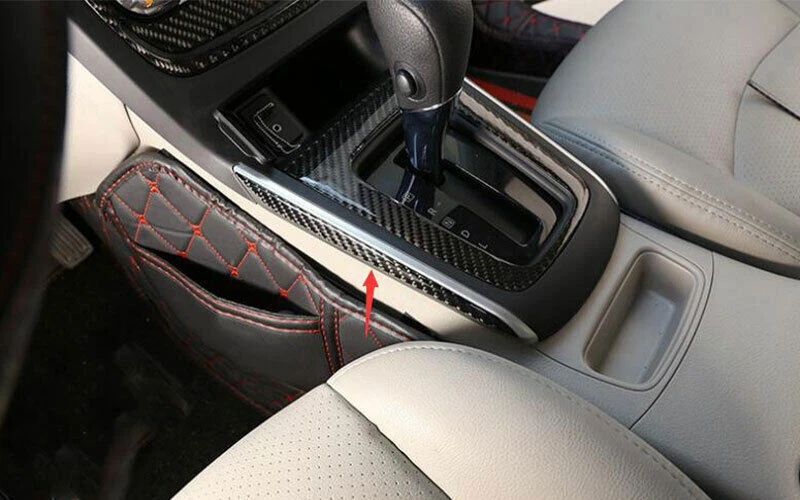 Cambio de marchas interior de fibra de carbono de vinilo para Nissan Sentra 13-19 adorno decorativo de ambos lados Foto 4 de 4