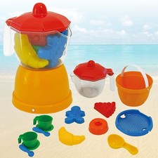 Kids Sea Side 15pcs Coffee & Sand Bucket Set Beach Play Moulds Water Assorted