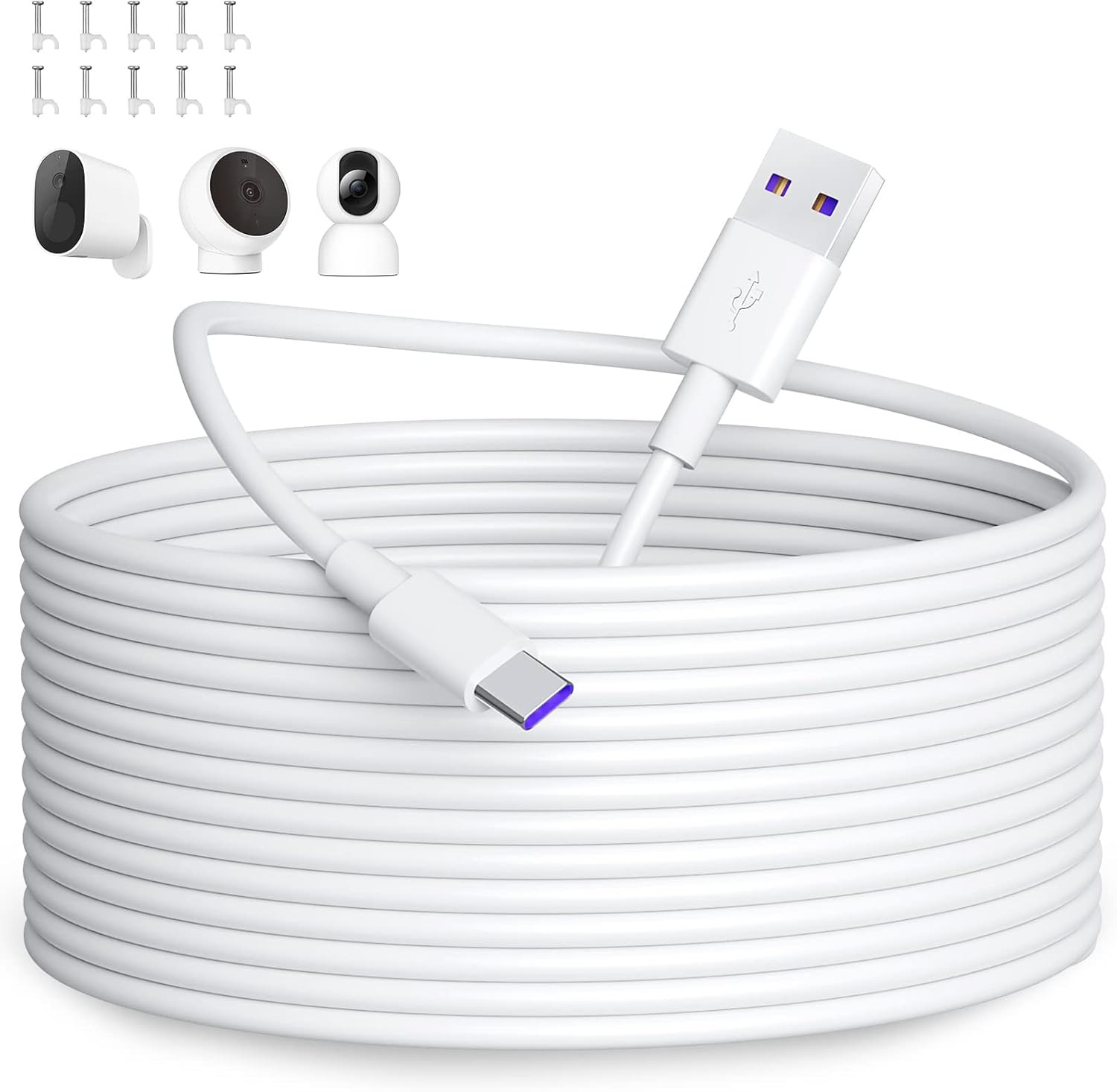 ACOCOBUY USB C Power Cable 10M, Power Extension Cable USB C Charging Cord for Mi