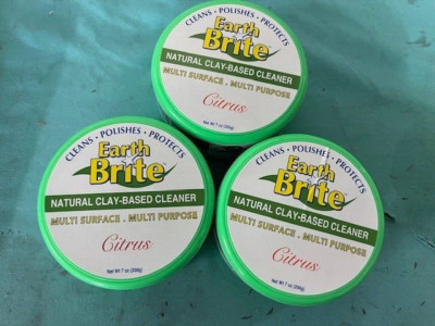 Earth Brite All-Purpose 3x200gr (600gr) (21oz.) Cleaning Kit, Brand New, Citrus