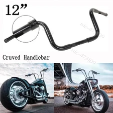 12" Rise 1-1/4" New Ape Hanger Handlebar For FLST XL Harley Softail Fatboy Black