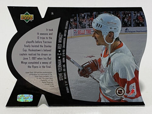 1997-98 Upper Deck SPX Die Cut Holoview #14 Blue - Steve Yzerman (HOF) - Red Wings - Bild 2 von 2