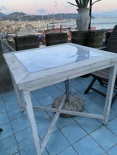 Tavolo In Legno Con Piano In Gress Artigianale