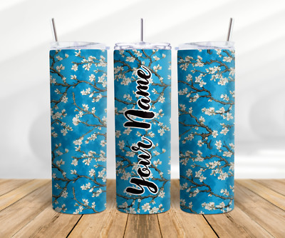 Van Gogh Style Almond Blossom Stainless Steel Skinny 20 Oz Tumbler by Mugzan
