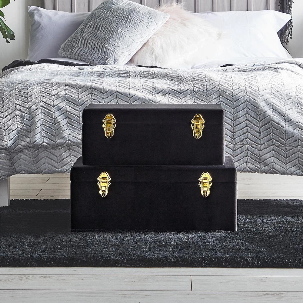 Black velvet on sale storage boxes