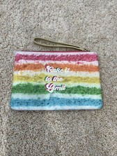 Betsey Johnson Rainbow Wristlet Wallet Purse Makeup Bag Cute Girly Gift
