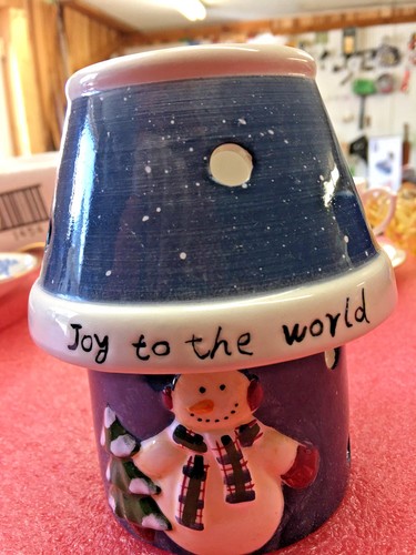 BS1 2002 Votive candle holder Snowman Christmas Tree dceor ceramic Holiday decor - 第 1/3 張圖片