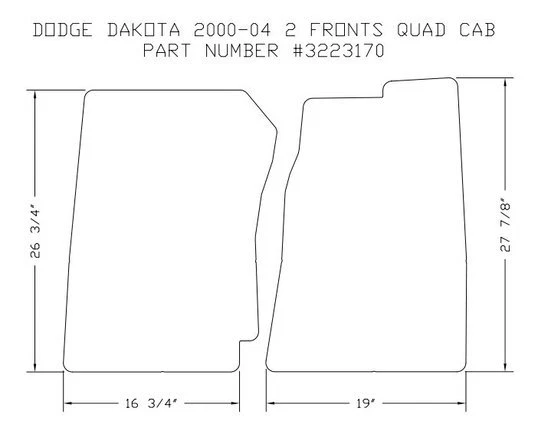 Juego de alfombrillas Lloyd Mats VELOURTEX 2000-04 Dodge Dakota cabina y media *Logotipo en todos los tapetes Foto 2 de 3