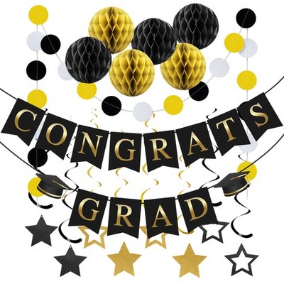 Graduation Banners Graduate Sign Ornament Set 2026 Paper Stars Balls HappyMöbel