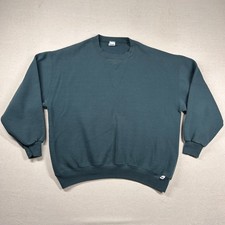 Vintage Russell Athletic Sweatshirt Mens 2xl Blank Teal Green USA Crew Neck 90s