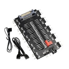 PWM 4Pin and 5V 3Pin ARGB Hub, 2-in-1 Sync Hub with SATA Power Port, CPU