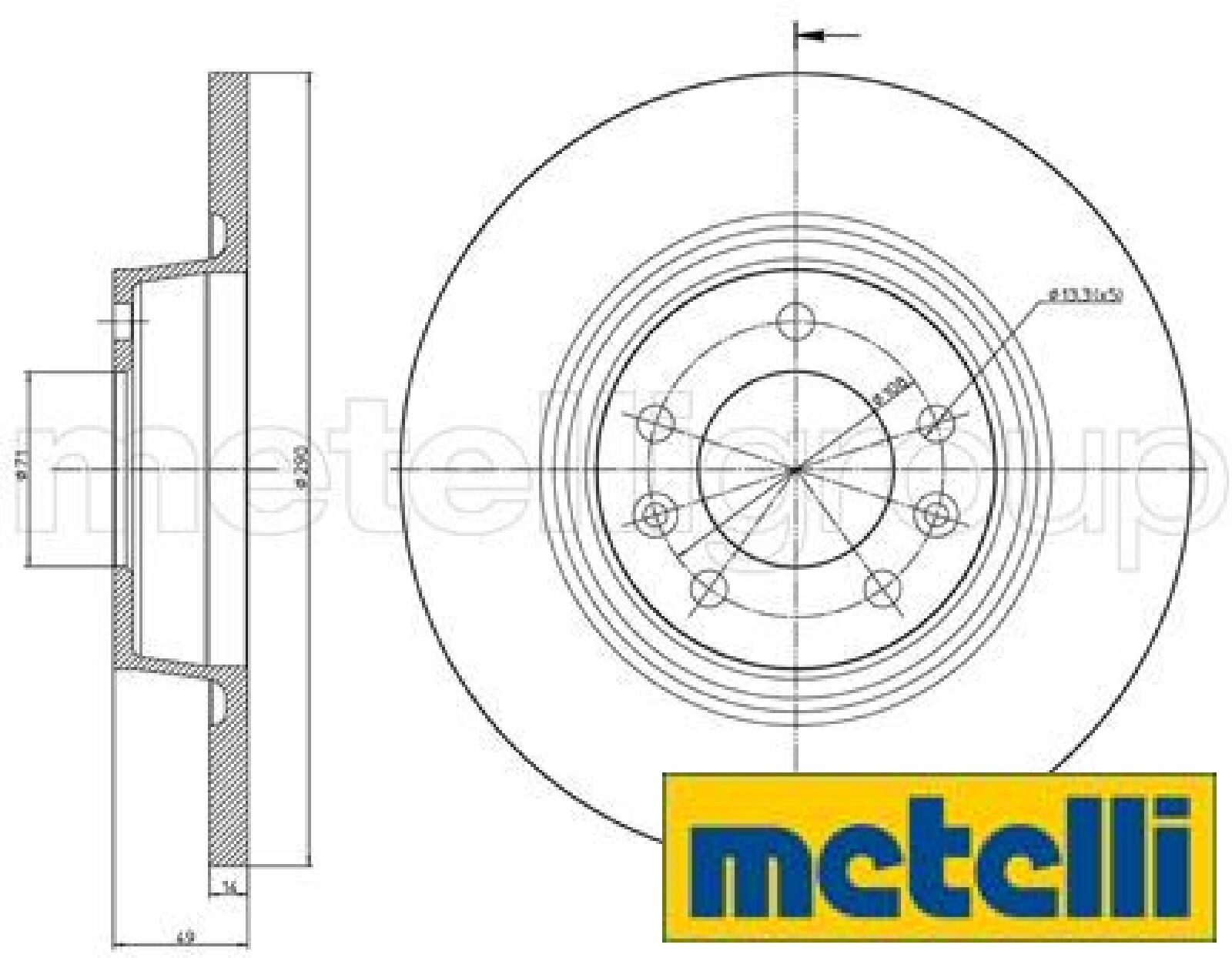 2x Bremsscheibe metelli 23-0888C 2 Bremsscheiben Hinterachse Hinten