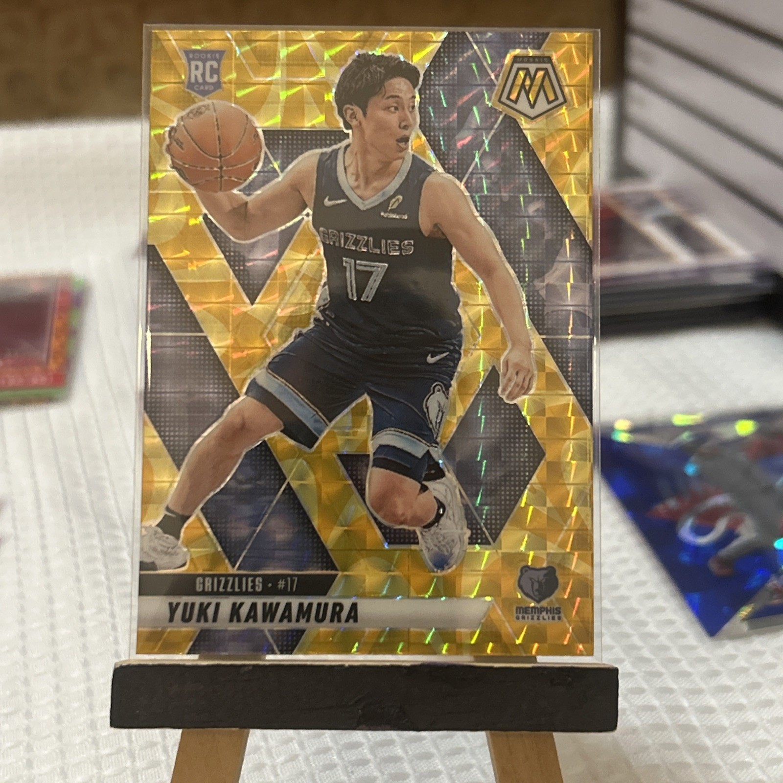 2024-25 Panini Mosaic NBA Debut Yuki Kawamura Yellow Reactive (RC) Card No. 265
