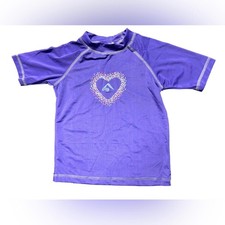 KANU SURF girls purple size 6 XS short sleeve UPF 50+ sun protection beach shirt