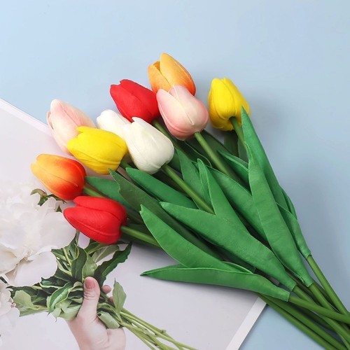 5-15 Pcs Artificial Tulip Flowers PU Fake Home Wedding Party Table Spring Decor - Picture 4 of 18