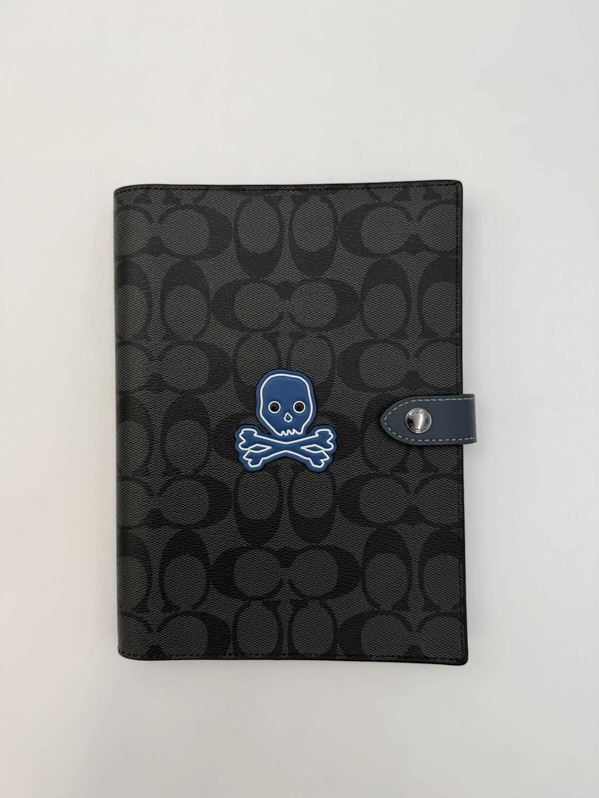 COACH NY Blue Skull & Crossbones Notebook in Signature Canvas w/ EXTRA Notebook